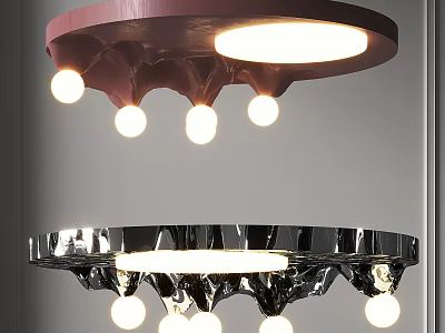 Modern Ceiling Lights Pink And Black Design With Decorative Globe Bulbs Contemporary Fixtures 3d model
