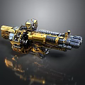 Golden And Black Mechanical Device With Complex Structure And Metal Components