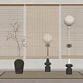 new bamboo curtain rolling curtain 3d model