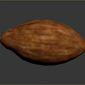 Realistic Ripe Brown Cocoa Pod With Textured Surface On Dark Background 3d model