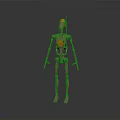 3D Model Of Robot Character As Mechanical Creature With Metallic Structure And Orange Accents
