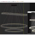 Elegant Double Circular Crystal Chandeliers With Sparkling Crystals Hanging In Modern Interior