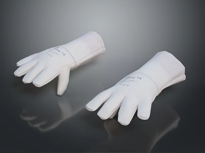 Soft White Gloves For Daily Use With Comfortable Fit And Breathable Fabric Material 3d model
