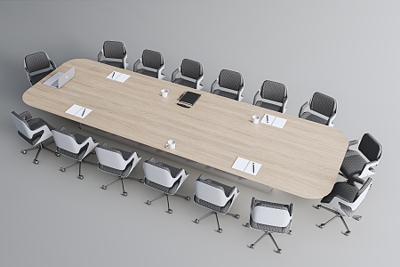 Modern Conference Table and Chair Conference Table 3d model