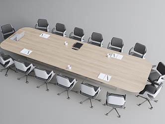 Modern Conference Table and Chair Conference Table 3d model