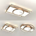 Modern Ceiling Light Design With Metal Frame Square And Round Shape Smooth Surface 3d model