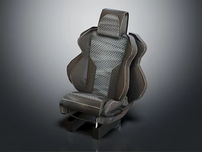 Modern Recliner Chair With Checkerboard Pattern Gray Padded Backrest And Armrests 3d model