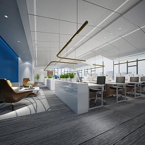 modern public office area open office 3d model