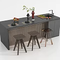 Modern Bar Chair Combination Bar Chair Combination 3d model