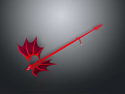 Lance Wielding Warrior Battling Red Dragon With Fiery Wings And Sharp Scales 3d model