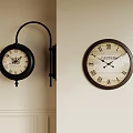 Vintage Leonardo Wall Clocks With Roman Numeral Dials And Black Frame