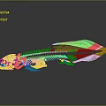 Transparent Fish Skeleton With Red Accents And Silver Body On Black Background With Reflection