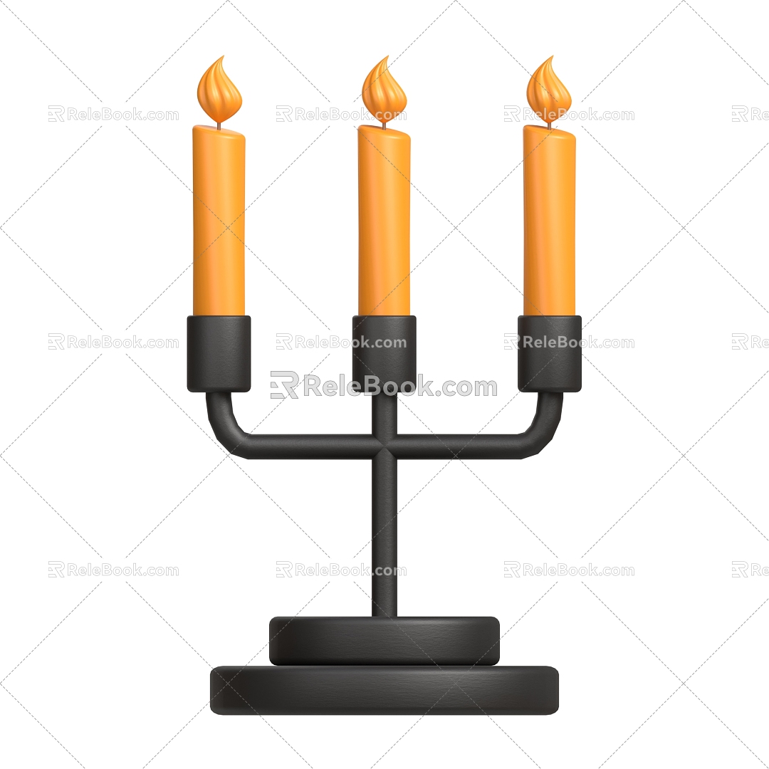 Modern Candlestick Halloween Decorations Halloween Ornaments Cartoon Candlestick 3d model