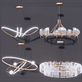 Modern Contemporary Chandelier Designs With Circular Metal Frames Glass Globes And Illuminated LED Lights