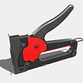 Black And Red Manual Staple Gun Weapon With Ergonomic Handle And Metal Body