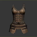 Ornate Metal Torso Armor Featuring Intricate Carved Patterns And Decorative Details
