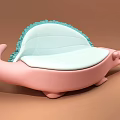 Unique Crocodile Shaped Sofa With Pink Body Light Blue Seat And Blue Fluffy Backrest