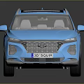 Blue Modern SUV with Sunroof Sleek Exterior Design and Shiny Reflection on Dark Surface