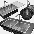 Stainless Steel Kitchen Sinks With Various Designs Including Double Bowl And Drainboard