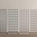 Modern Interior Transparent Room Dividers With Grid And Circular Patterns Design 3d model