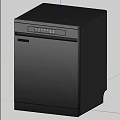 Modern Black Dishwasher With Digital Control Panel For Kitchen Appliance