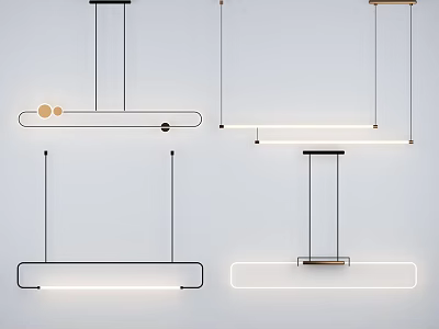 modern chandelier tube chandelier 3d model