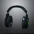 Sleek Over Ear Headphones With Green LED Lights And Modern Ergonomic Design