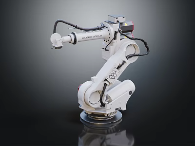 Smart Machine Robotic Arm With Multiple Joints For Industrial Automation 3d model