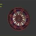Modern Black Car Tire Rim Featuring Orange Sport Logo And Metallic Spokes