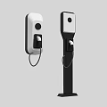 EV Charging Stations Wall Mounted And Floor Standing Black White Design With Charging Ports