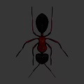 Detailed Dark And Red Ant Standing On Shiny Surface With Reflection