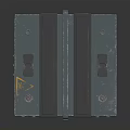 Black Industrial Server Rack Cabinet With Stacked Layers And Ventilation Grilles
