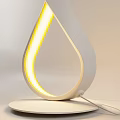 Modern Curved Table Lamp With Sleek White Structure And Glowing LED Light 3d model