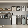 Modern Kitchen Interior Showcasing Essential Household Appliances And Functional Devices 3d model