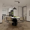 Modern Living and Dining Room Interior With Sofa Coffee Table Area Rug and Decorative Art
