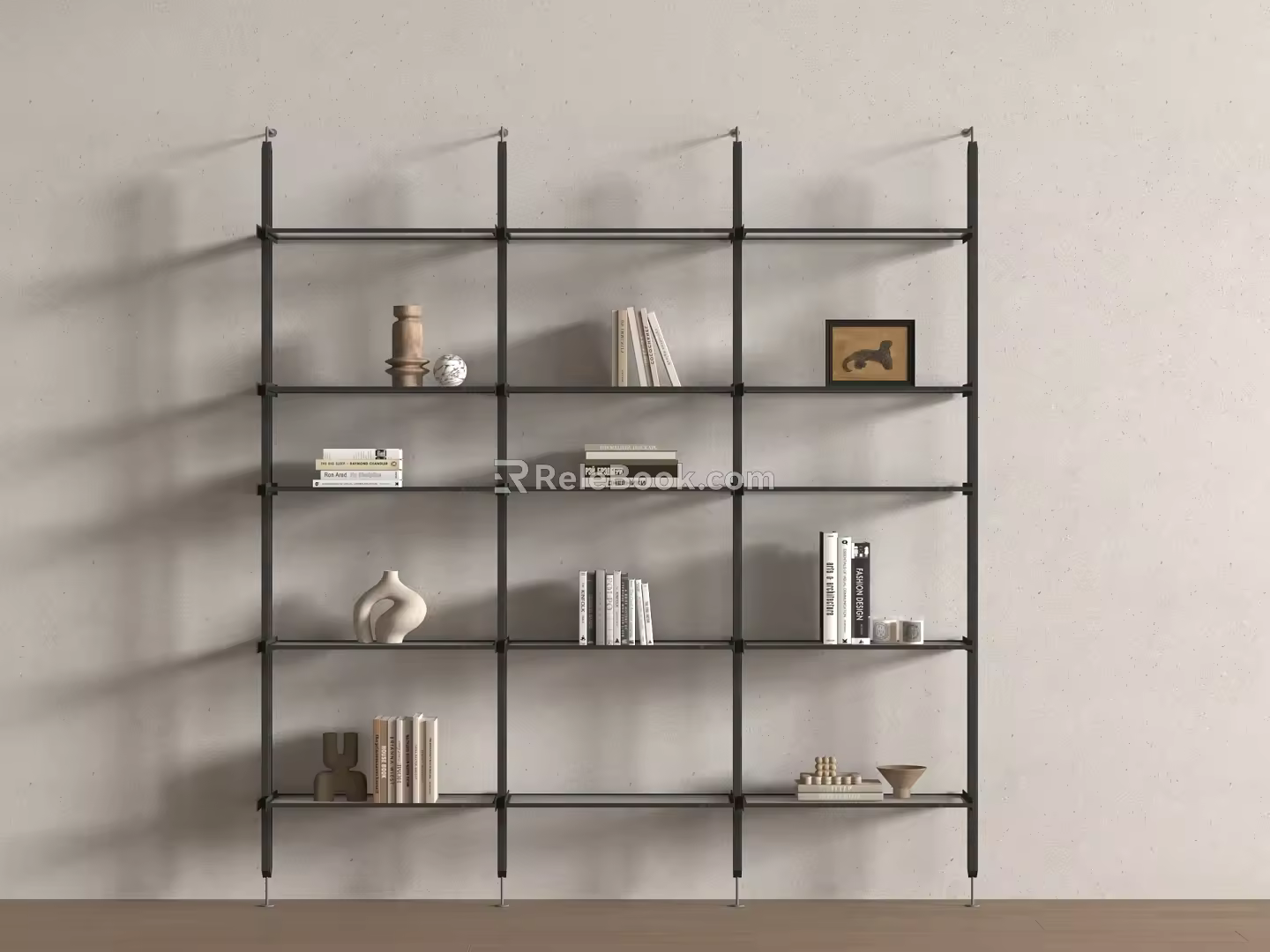 Modern Bookshelf Modern Creative Simple Bookshelf Simple Metal Luminous Board Storage Rack 3d model