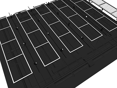 Geometric Ceiling Grid Design With Metal Framework And Suspended Structure Components 3d model