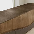 Sleek Modern Decorative Cabinet with Gold Black Wavy Texture in Bright Wooden Floor Room
