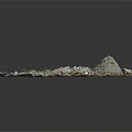 Natural Rocky Terrain Model With Broken Rocks Varied Soil And Green Vegetation