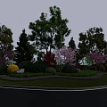 Lush Garden Arbor With Colorful Flowers Green Shrubs And Curved Path