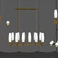 Elegant Modern Lighting Fixtures Combination With White Shades And Brass Frames Wall Hanging Design