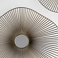Modern Wall Lamps With Radial Striped Design And Circular Metal Frames