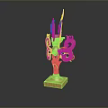 Artistic Golden Sculpture Carving With Intricate Decorative Design And Square Base