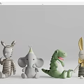 Plush Toy Ornaments Combination Children's Plush Toy Doll Ornaments 3d model