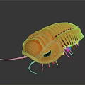 Orange Segmented Body Shiny Carapace Red Antennae Decorative Household Toy Model