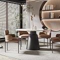 Simple Restaurant Dining Table and Chair 3d model