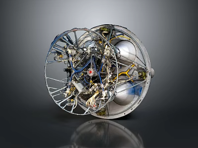 Detailed View Of Engine Internal Mechanical Structure With Metal Casing And Precision Components 3d model