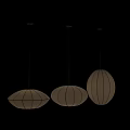 Modern Linen Pendant Lights with Oval and Round Shapes for Contemporary Home Decor