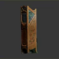 Decorative Household Screen With Wooden Frame Stained Glass Panels And Floral Patterns