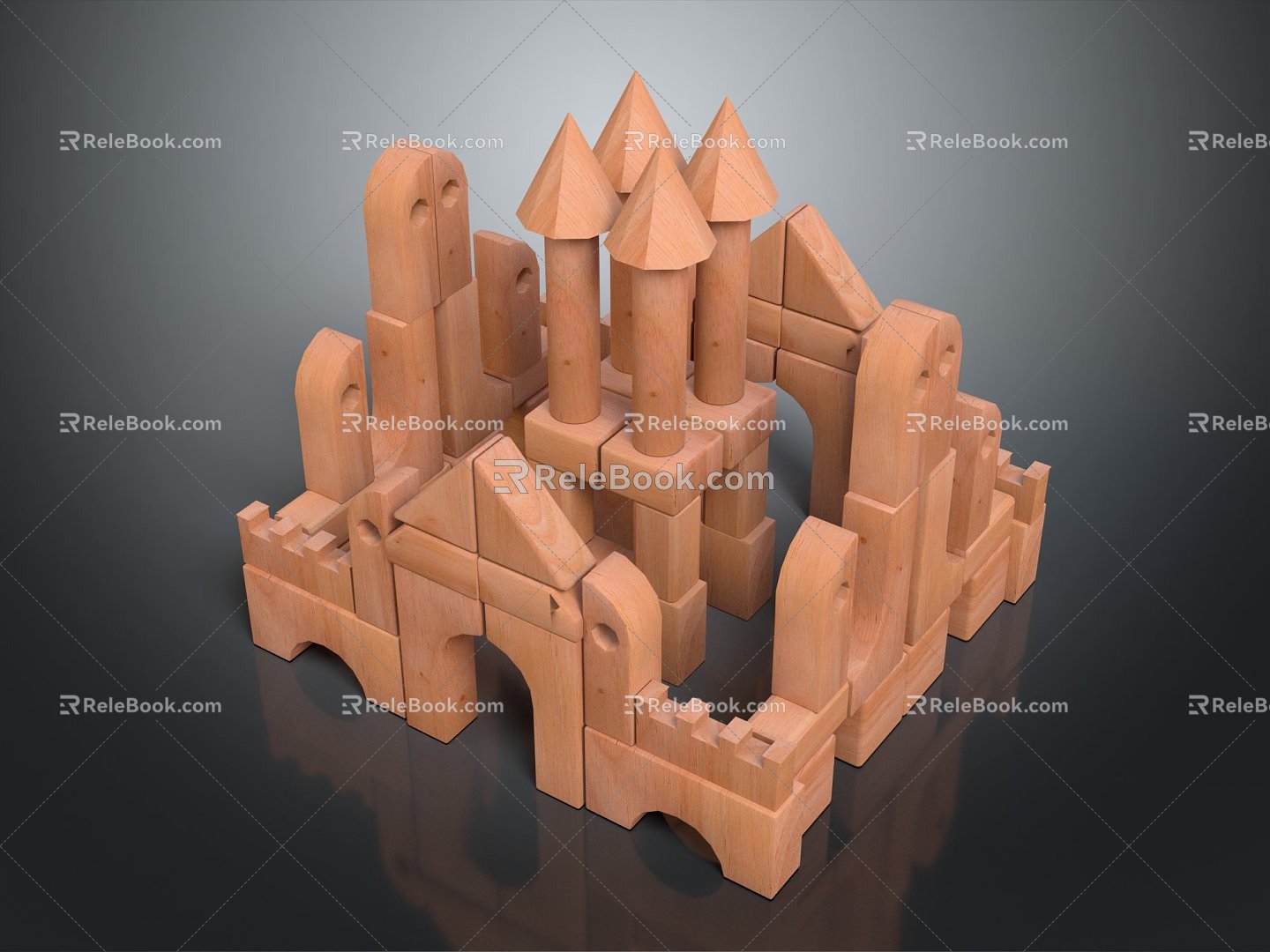 Modern Building Blocks Toy Building Blocks Toy Building Blocks Castle Wood Castle 3d model